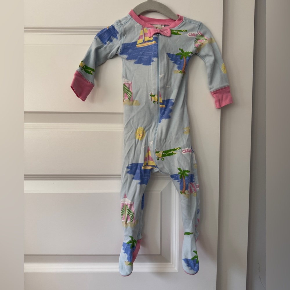 The Beaufort Bonnet Company Blue and Pink Kids Footie